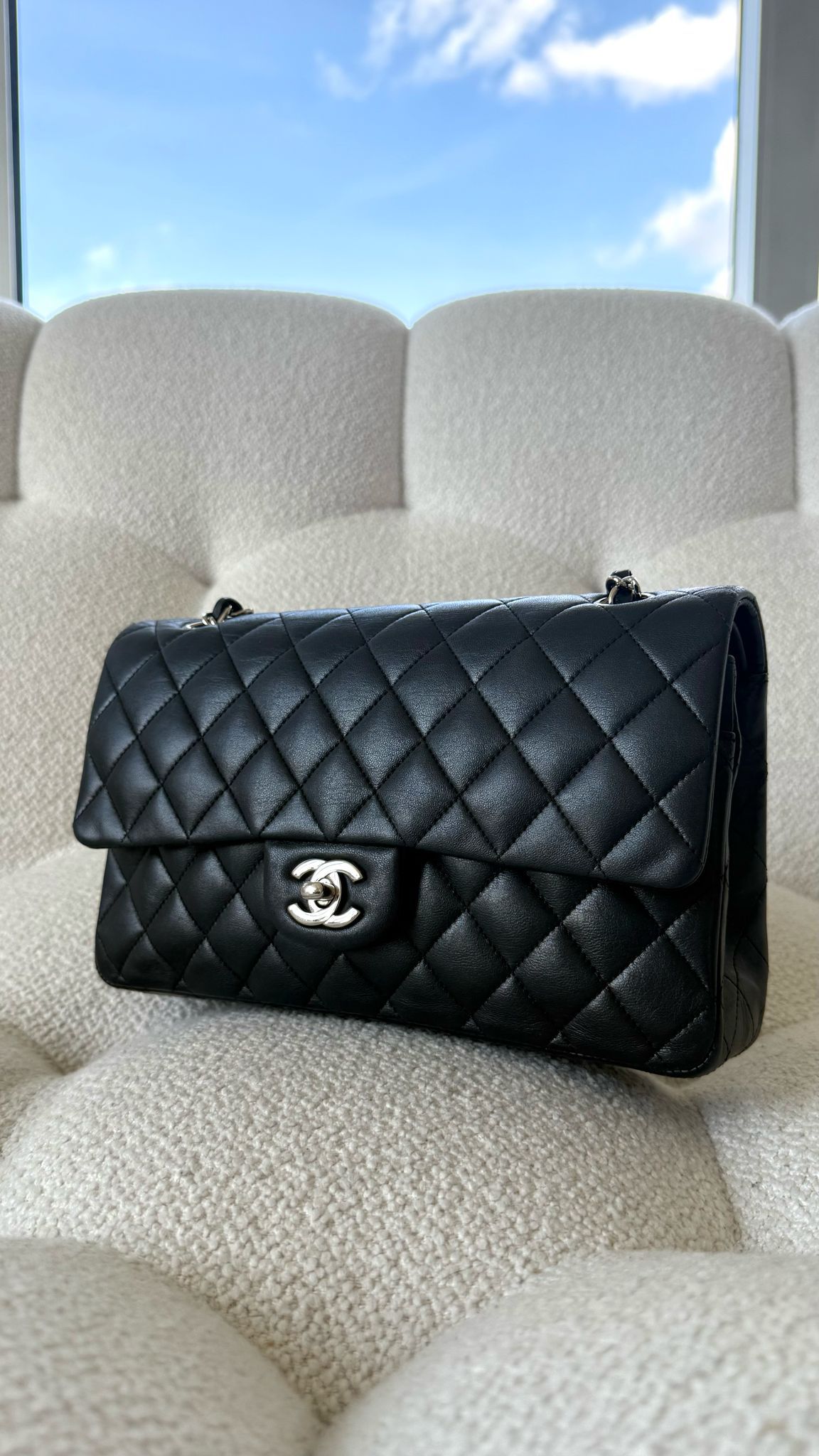Chanel Medium Classic Flap Lambskin Black SHW