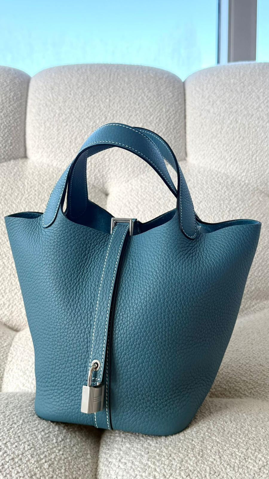 Hermès P18 Clemence Bleu Jean PHW K