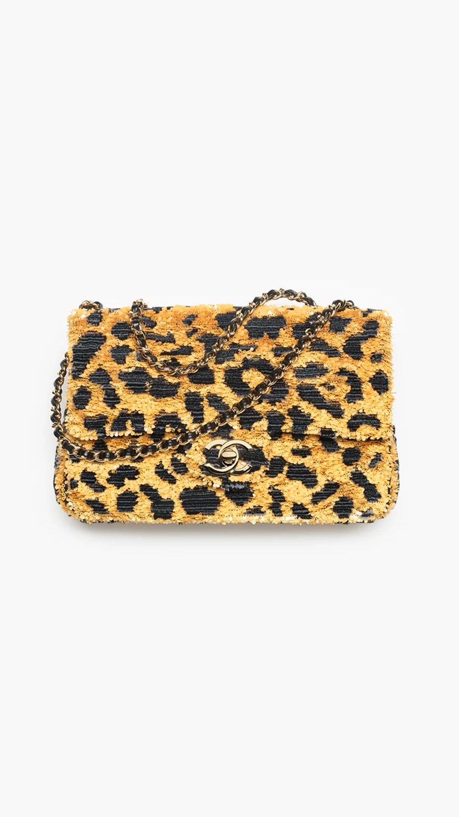 Chanel Metiers d’Art 2026 Small Flap Bag Sequins, Mixed Fibres & Gold-Tone Metal Orange & Black