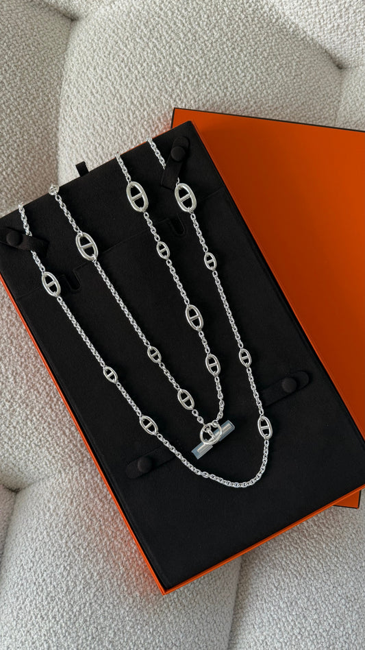 Hermès Farandole Necklace 160cm Sterling Silver