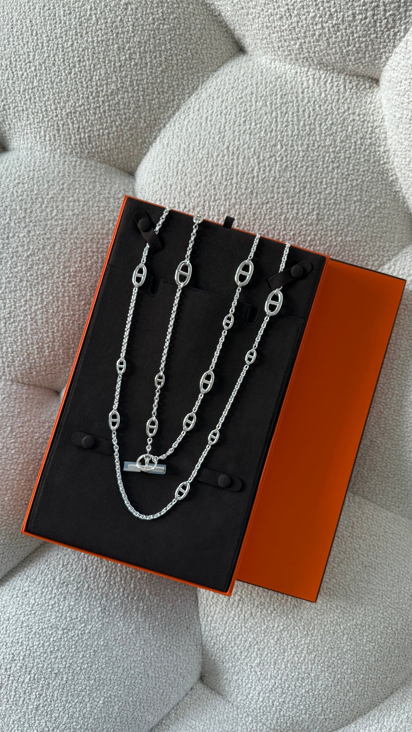 Hermès Farandole Necklace 160cm Sterling Silver