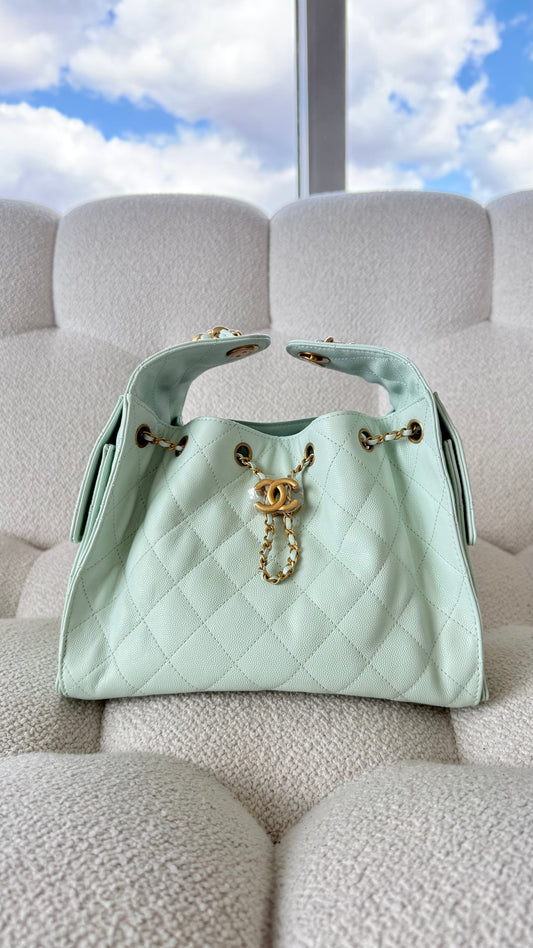 Chanel 25 Hobo Small Mint GHW