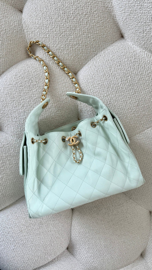 Chanel 25 Hobo Small Mint GHW