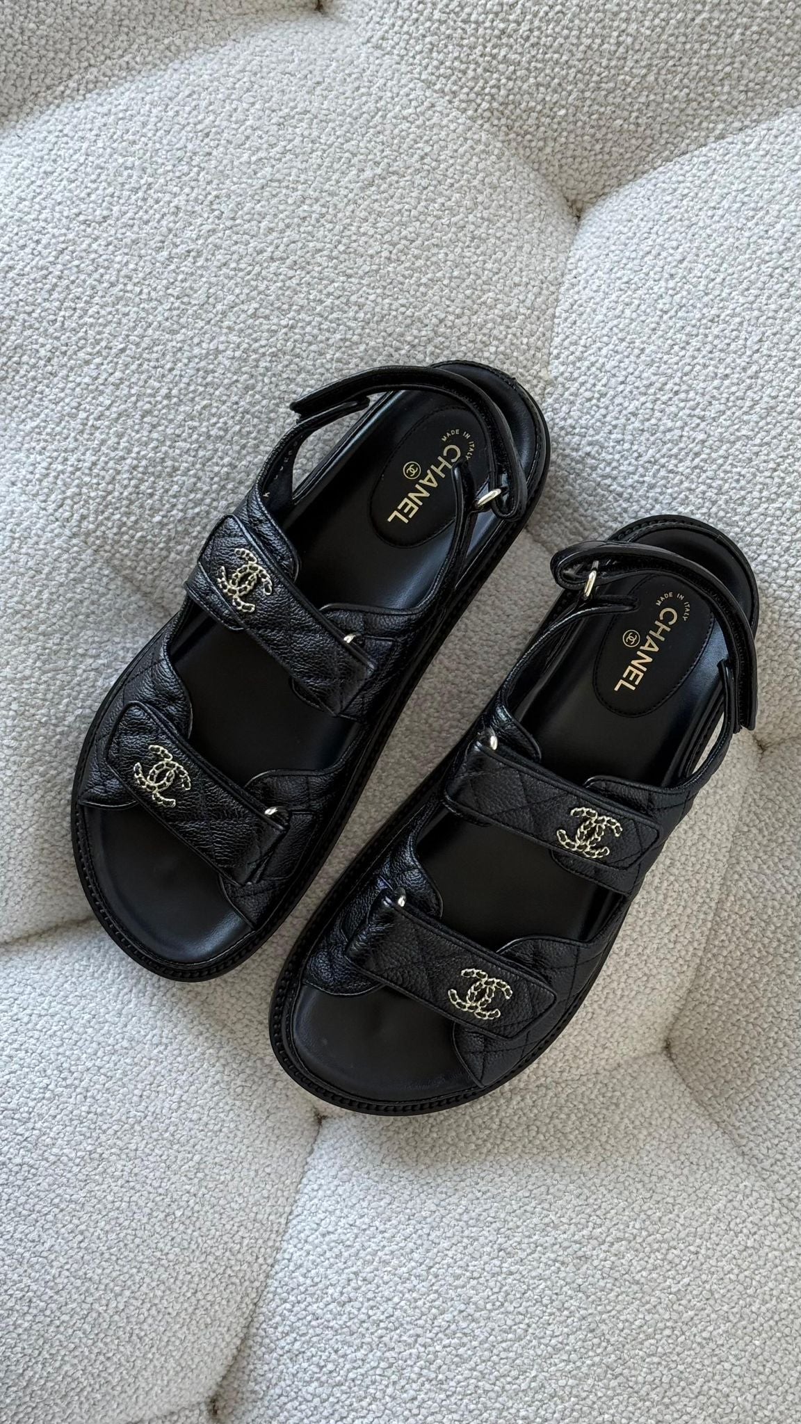 Chanel Quilted Caviar Dad Sandals