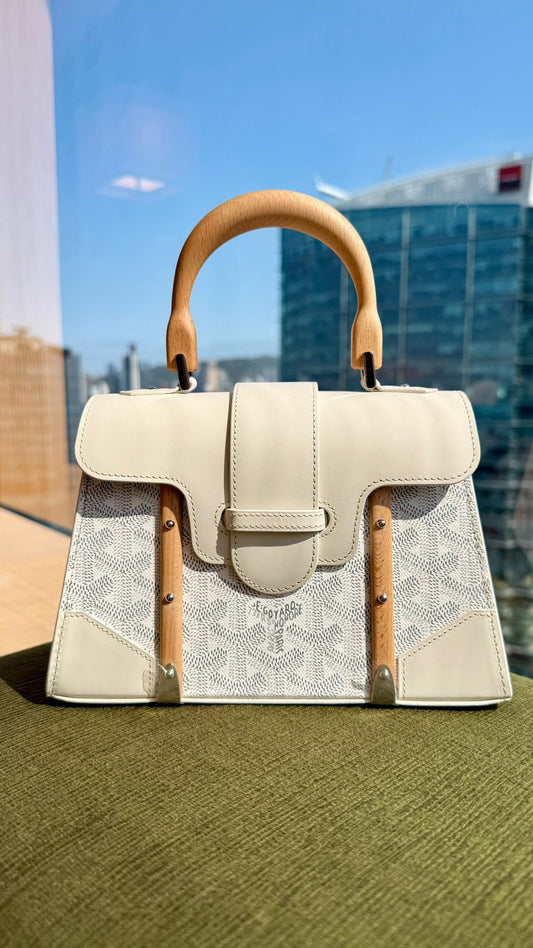 Goyard Mini Saigon Structured Bag White