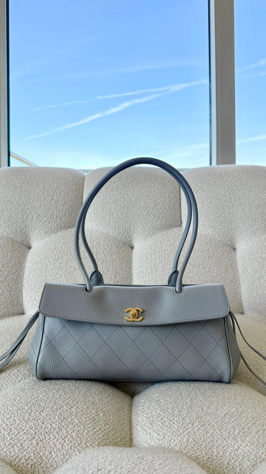 Chanel Spring Summer 2026 Small Tote Grained Calfskin & Gold-Tone Metal Grey