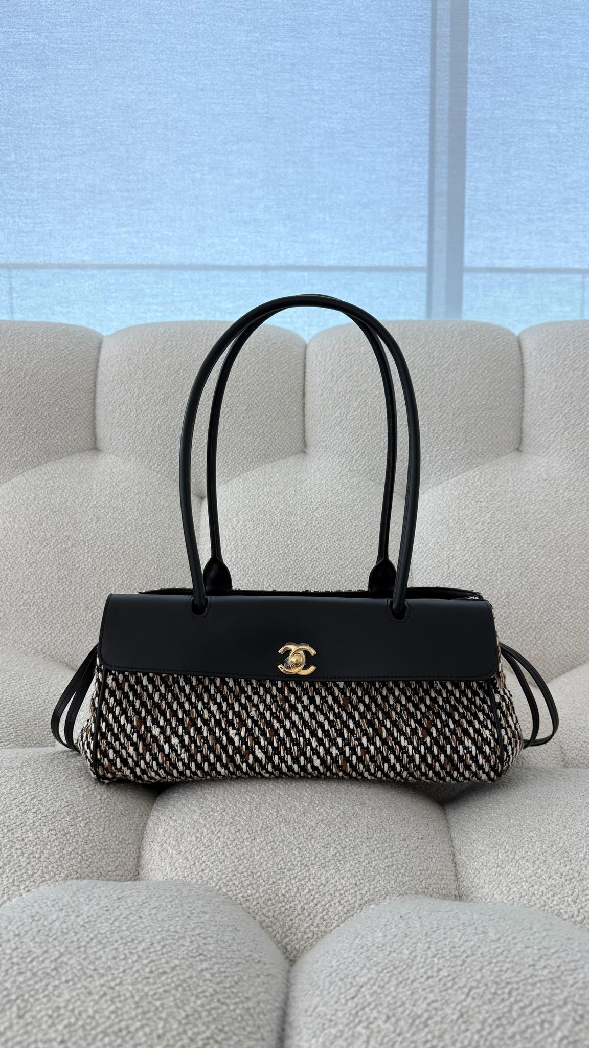 Chanel Spring Summer 2026 Small Tote Calfskin & Tweed Gold-Tone Metal Black & Brown
